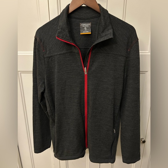Icebreaker Merino wool Charcoal Zip-Up Jacket - Picture 3 of 8